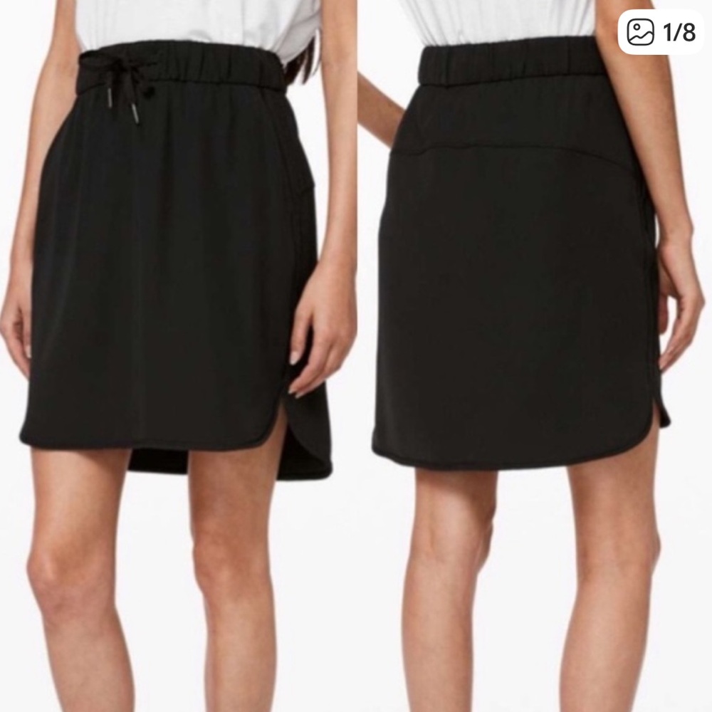 4 Lululemon On the Fly skirt black women’s athletic drawstring elastic waist